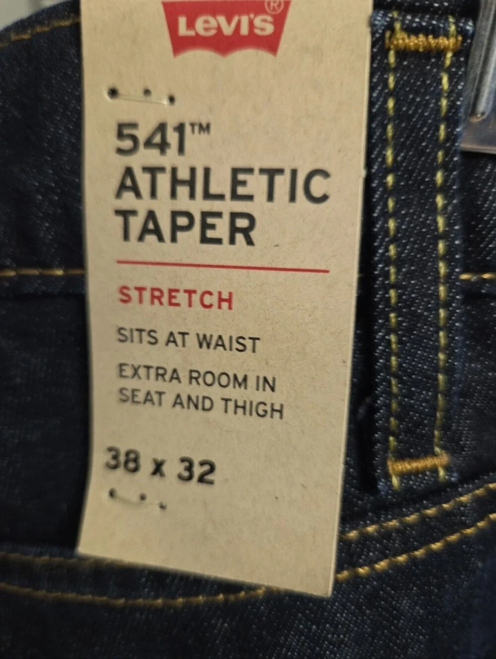 Levi's Jeans Men's 38x32 Athletic Fit Taper 541 Stretch  Blue